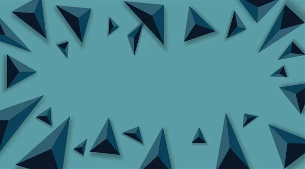 Abstrakter Hintergrund Mit Schwarzen Dreiecken Realistisch Und Vektorabbildung Auf Blauem — Stockvektor