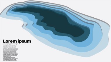 Vektör arkaplan dalgaları üst üste biniyor. Derin su çizimi tasarımı. kağıt kesimi biçim vektör tasarımı