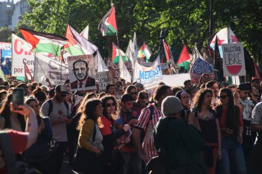 Buenos Aires, Argentina; October 7, 2025: massive protest in support of Palestine marking two years since the intensification of the Israeli Zionist genocide in Gaza.