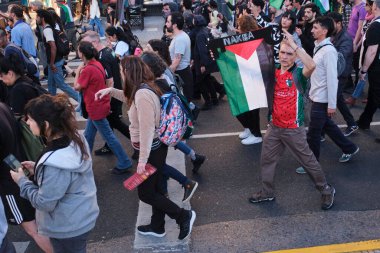Buenos Aires, Argentina; October 7, 2025: massive protest in support of Palestine marking two years since the intensification of the Israeli Zionist genocide in Gaza.