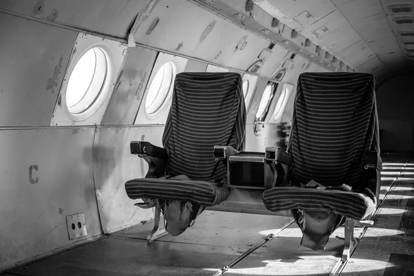 Vliegtuig interieur met zitplaatsen — Stockfoto
