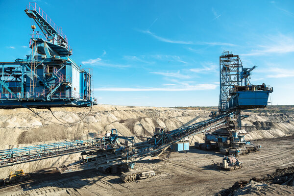 Mining machinery in the mine