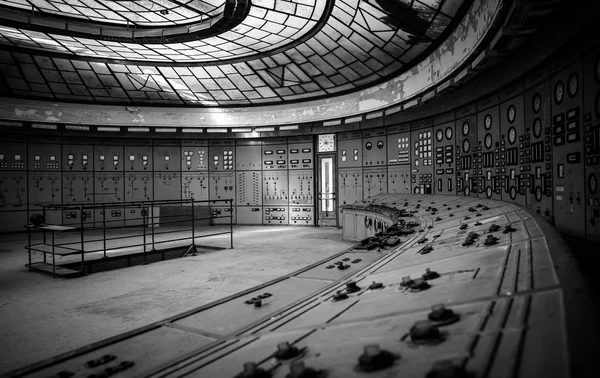 Illuminated control room — Stock Photo, Image