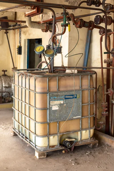 Industrial interior with chemical tanks — Stock Photo, Image