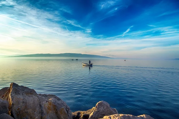 Paisaje con barcos y mar —  Fotos de Stock