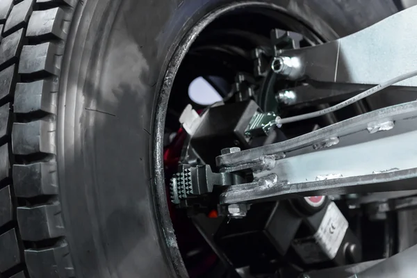 Wheel balancing close up — Stock Photo, Image