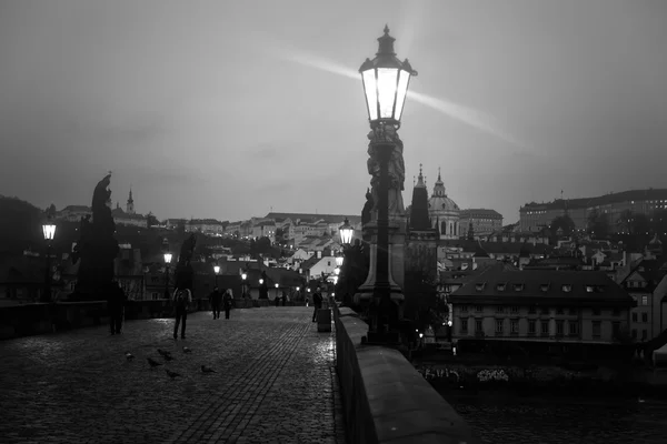 Карлового мосту в Празі на світанку Чехії — стокове фото