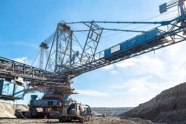Mining machinery in the mine