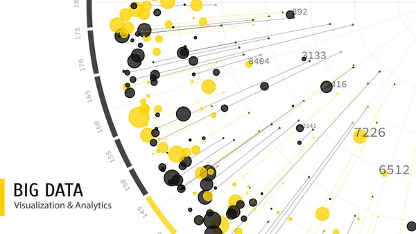 Vektör Büyük Veri Görselleştirmesi Karmaşık Veri Konsepti Soyut Bilgi Diyagramı — Stok Vektör