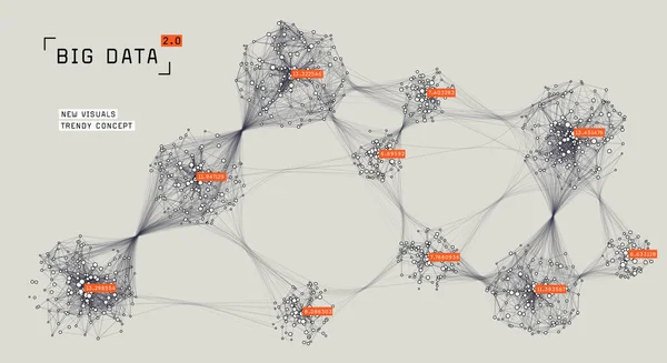 Büyük Veri Görsel Temsili Küme Analizi Görselleştirme Gelişmiş Analitik Veri — Stok Vektör