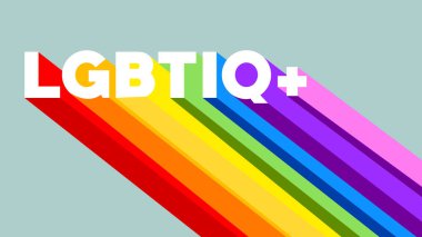 Gökkuşağı efektli vektör sözcük LGBTIQ