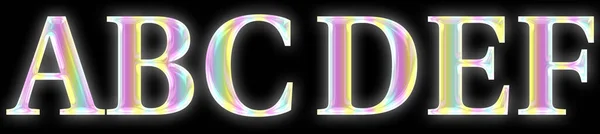 Holographic Iridescent Chrome Text Alphabet — Photo