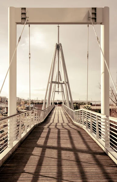 Pedestrian bridge in Marina of Rimini, Italy — Stock Photo, Image