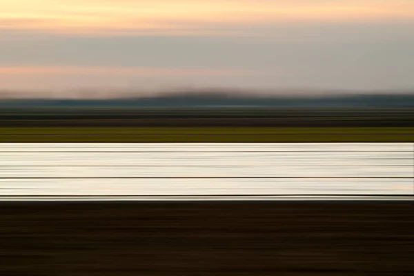 Paisagem abstrata, a estrada branca falsa, exposição longa — Fotografia de Stock