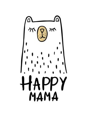 Happy mama bear mom mother animal vector for shirt vector Happy mama bear mom mother animal vector for shirt vector