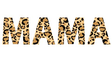 Leopard mama print vector illustration for chirt decor animal pattern clipart