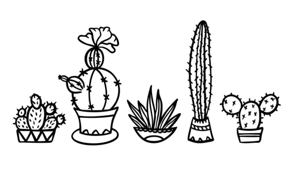 Suculento Cactus Flor Maceta Vector Impresión Para Camisa — Vector de stock