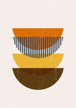 Soyut güneş ay geometrik baskı boho minimalist basılabilir duvar sanatı, vektör