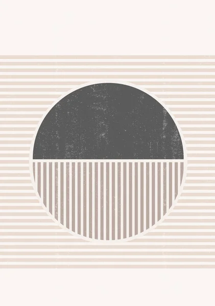 Abstrait Soleil Lune Géométrique Impression Boho Minimaliste Imprimable Mur Art — Image vectorielle
