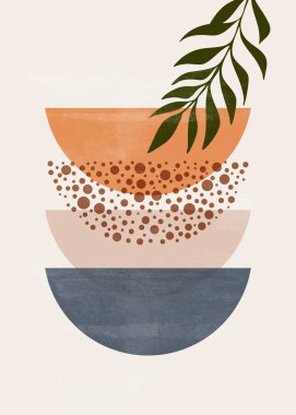 Soyut güneş ay baskısı boho minimalist basılabilir duvar sanatı geometrik soyut gün batımı baskı bohem sanat eserleri