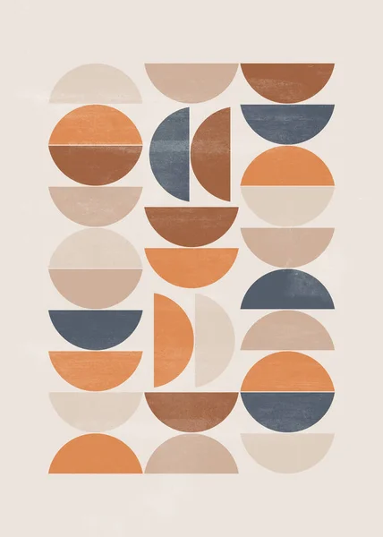 Abstrakt Sonne Mond Print Boho Minimalistisch Bedruckbare Wandkunst Geometrisch Abstrakt — Stockfoto