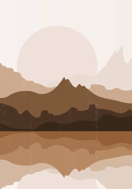 Yüzyılın ortalarında, boho minimalist basılabilir duvar sanatı, soyut ev dekoru, güneş desenli bohem sanat eserleri, vektör.