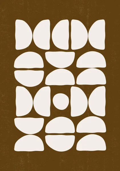 Abstract Sun Moon Geometric Print Boho Minimalist Printable Wall Art — Vetor de Stock
