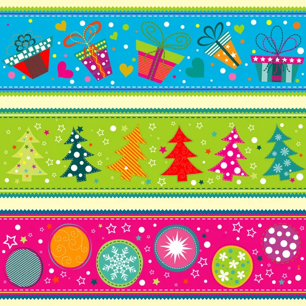 Template Christmas greeting card, ribbon, vector — Stock Vector