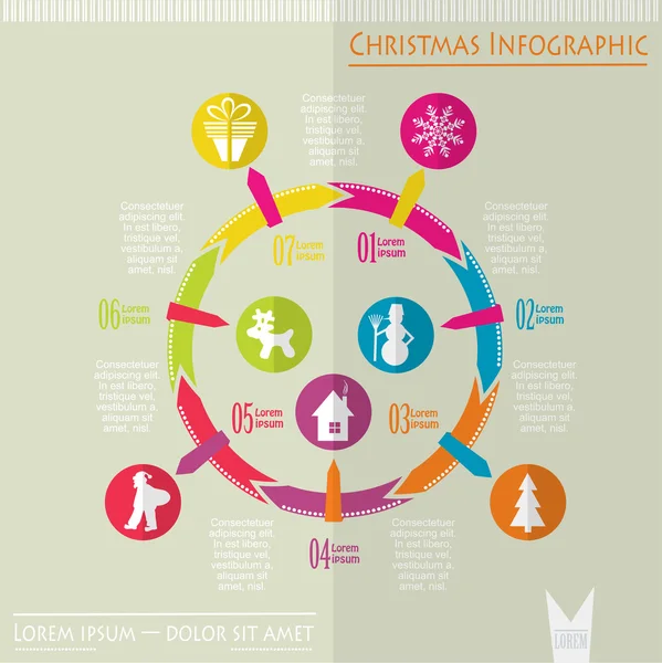 Infographie de Noël, vecteur — Image vectorielle