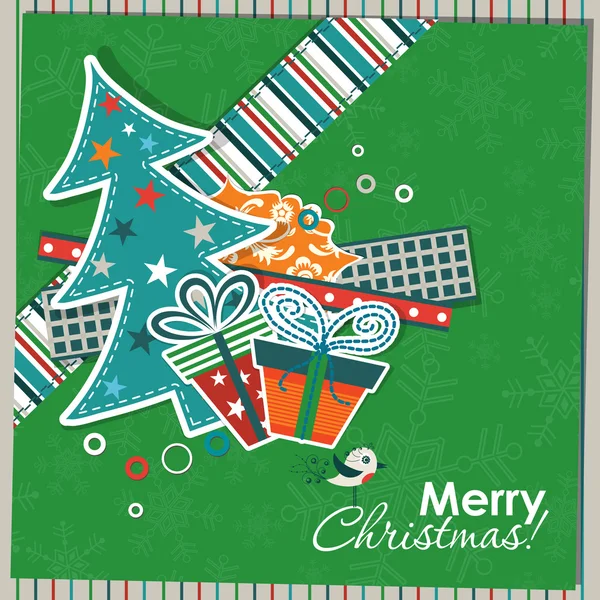 テンプレートは、グリーティング カード クリスマス、ベクトル — ストックベクタ