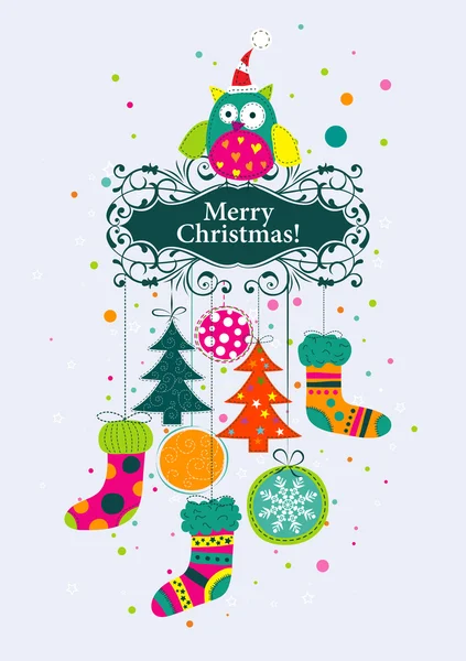 Template Christmas greeting card, vector — Stock Vector