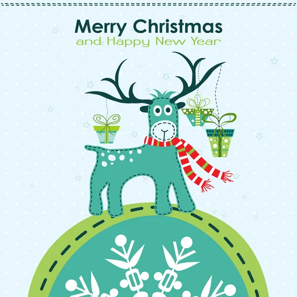 Carte de vœux de Noël, vecteur — Image vectorielle