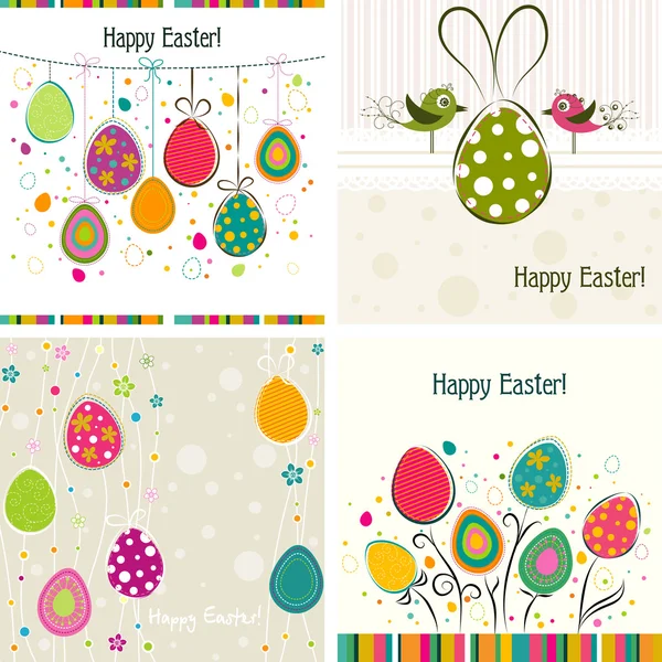 Tarjeta de felicitación de Pascua de plantilla, vector — Vector de stock