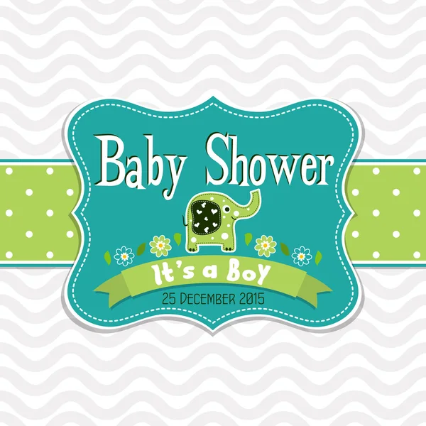 Template greeting card -  baby shower, vector — Stock Vector