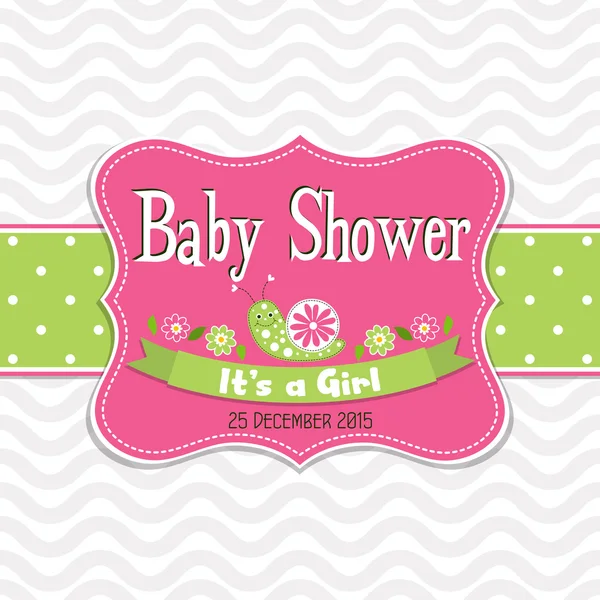 Tarjeta de felicitación de la plantilla - baby shower, vector — Archivo Imágenes Vectoriales