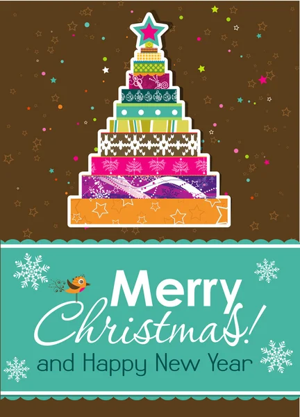 Şablon Noel tebrik kartı, vektör