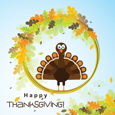 Şablon tebrik kartı ile mutlu şükran günü hindisi, vektör