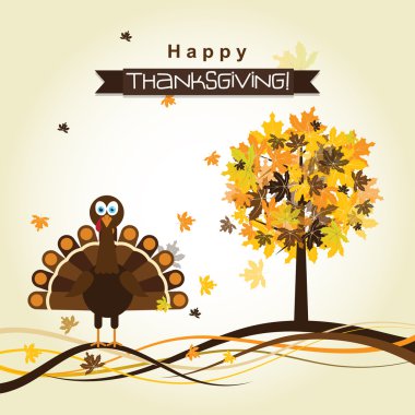 Şablon tebrik kartı ile mutlu şükran günü hindisi, vektör