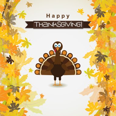 Şablon tebrik kartı ile mutlu şükran günü hindisi, vektör