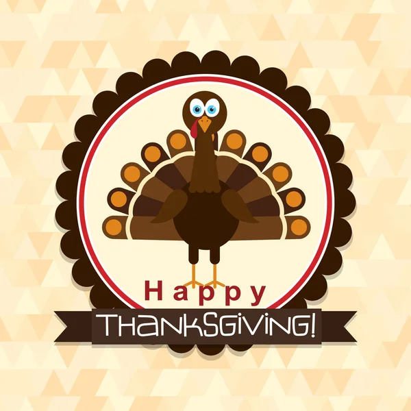 Hälsningskort med en happy Thanksgiving Turkiet, vektor — Stock vektor
