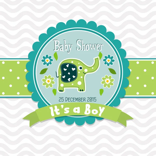 Tarjeta de felicitación de la plantilla - baby shower, vector — Archivo Imágenes Vectoriales