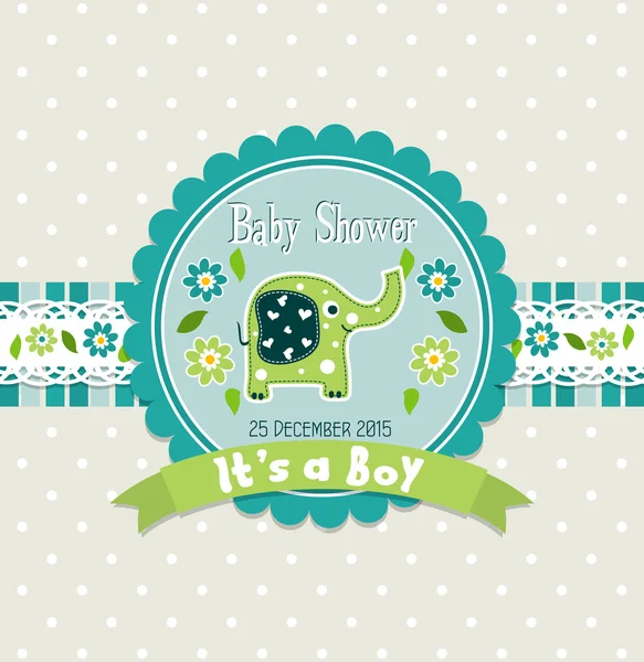 Modèle de carte de vœux - baby shower, vecteur — Image vectorielle