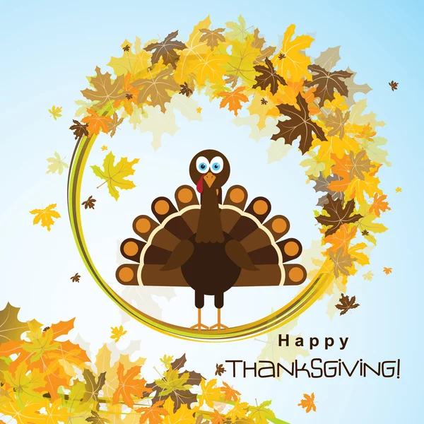 Hälsningskort med en happy Thanksgiving Turkiet, vektor — Stock vektor