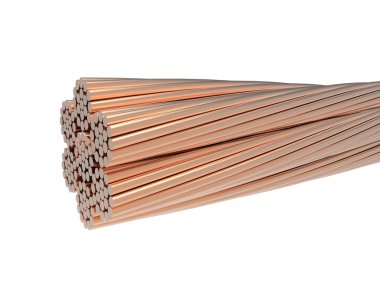 Dikişsiz çelik kablo seti, izole 3d render