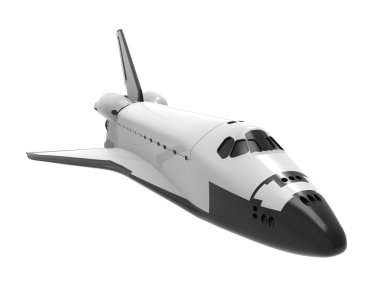 Space Shuttle isolated on white clipart