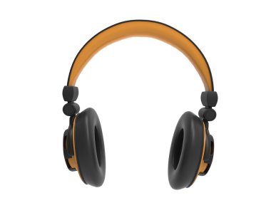 Altın kulaklık 3d. Simge