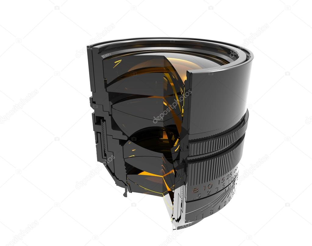Sectional camera lens