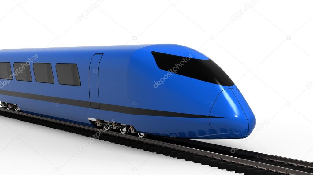 high-speed train on a white background