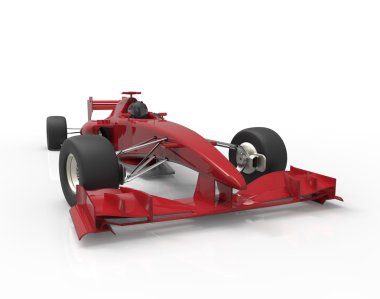Beyaz - kendi araba tasarımı izole kırmızı ve beyaz yarış arabasının 3D çizim/işleme