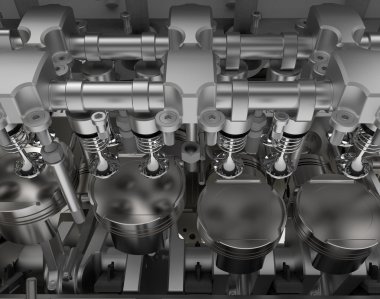 Merkez bilgisayar işlemci Cpu kavramı. teknolojik altyapı. Yüksek çözünürlükte 3d render